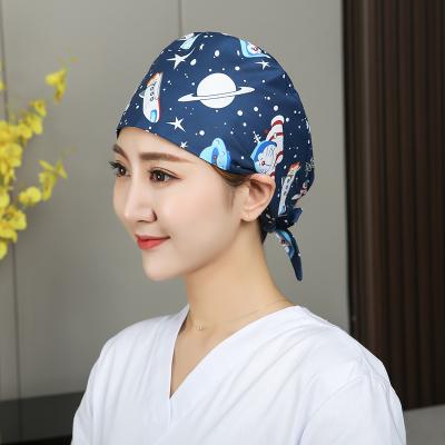 China Adjustable Pet Hospital Cotton Hats Women Medical Doctor Hats Surgical Pharmacy Scrub Doctor Surgical Hat Nurse Hats Unisex Clinic Hats for sale