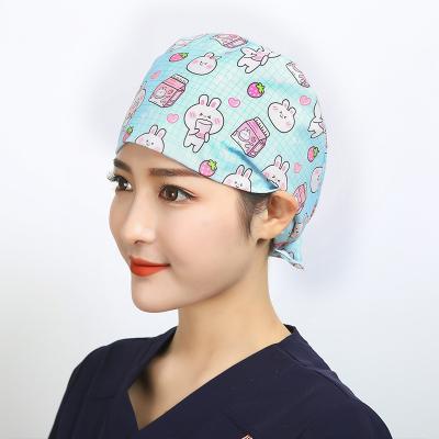 China Hospital Nursing Surgical Caps Nurses Hair Caps For Long Short Hair Vets Doctor Surgical Caps Scrub With Adjustable Bow Tie for sale