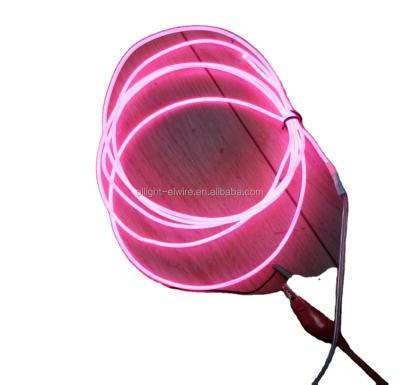 China Super pink 250cd 2.6mm luminance 3rd generation constant rise light/sound-control/OFF EL wire for sale