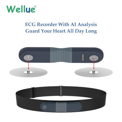 China AI Analysis Wellue ER1 Arrhythmia Risk Electrocardiograph PC Chest Ecg Band Device Heart Ecg Recorder Ekg Monitor Portable Machine for sale