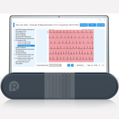 China AI Analysis Wellue ER1 Best Price Mini Heart Monitor Chest Strap Holter Ecg Recorder Device Portable Ekg Ecg Machine Holter Monitor for sale