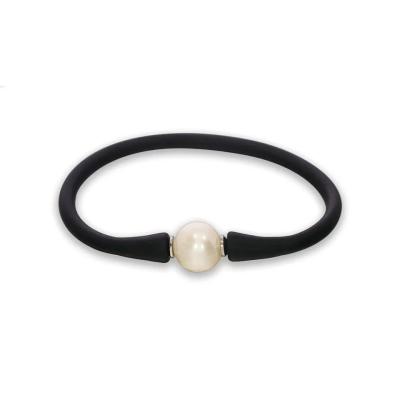 China Custom Handmade Silicone Bracelet Lerca Casual/Sporting Promotional Gifts, Rainbow Silicone Bracelet Freshwater Pearl Rubber Bracelet for sale