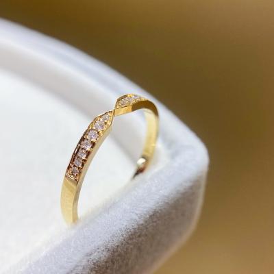 China Lerca Real Romantic Custom Fashionable 18K Gold Rings With Diamond Women Men For Wedding Rings Fine Gold Ring Band Jewelry 18k for sale