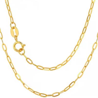 China Real Solid 18K Solid Gold 18K Adjustable Jewelry Lerca AU750 Jewelry Clip Chain Roll Trombone Necklace FASHIONABLE Chain Necklace for sale