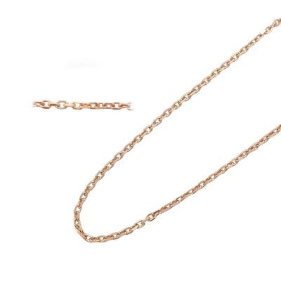 China AU375 Chain Cheap Real Solid Gold Cable Cross Simple Gold Price 9K Gold Lerca Necklace Chain Jewelry for sale