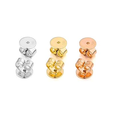 China Lerca 18K Soild Gold Fashion Jewelry Earring Plug Ear Post Butterfly Back Clips For Earring Plug Accessories for sale