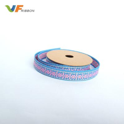 China Eco-friendly Embroidered Ribbon Lace Polyester Jacquard Webbing Ribbon for sale