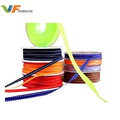 China Saddle Stitched Edge Dye 6mm Polyester Grosgrain Eco - Friendly Ribbon For Headband for sale