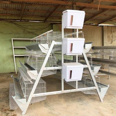 China Easily instasll 4 Tier 128 Bird Layers Chicken Battery Cage with Automatic Nipple Drinker for Layers Farm in Nigeria for sale