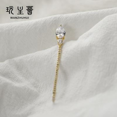 China New Design CLASSIC Zircon Long Chain Drop Earrings For Women for sale