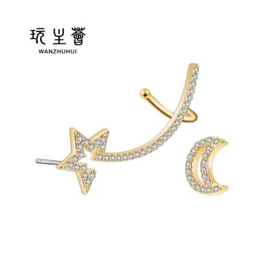 China CLASSIC wholesale earrings cute silver handmade fashion drop moon and star stud earrings for sale