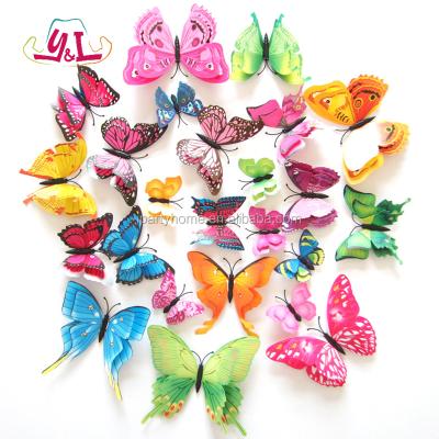 China Events and Wedding Decorating Style 3d Modern Room Butterfly Wall Colorful Paper Sticker for Valentine's Day for sale