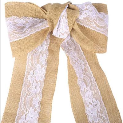 China Wholesale Party Canvas Wedding Banquet Glod Bowknot Elegant Wedding Chair Sashes for sale