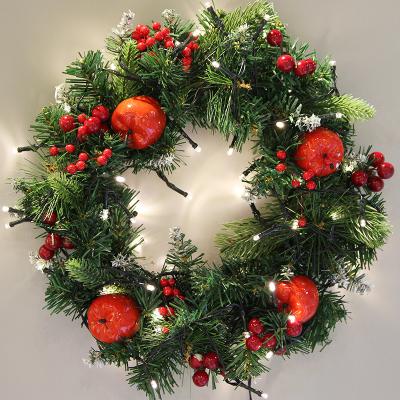 China Home Christmas Garland Plastic 30*30cm Christmas Door Wreath Door Spring Flower Ornament Holiday Decor Braid for sale