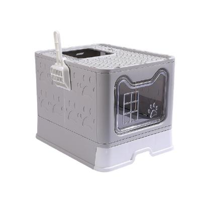 China Square Drawer Type Fully Enclosed Odorless Stored Cat Litter Box With Large Space for sale