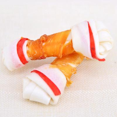 China High Quality Custom Puppy Treats Stocked Training Dog Chews Snacks Chicken Wrapped Rawhide Sticks For Dogs Puppy Training Treats for sale