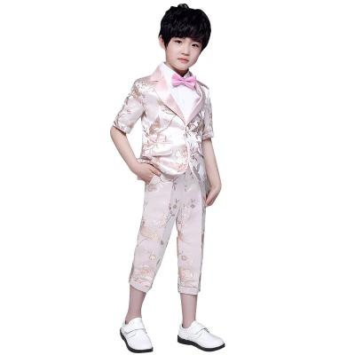 China Pink Spring Summer Formal Kids Children Formal Wedding Suit Sets for sale