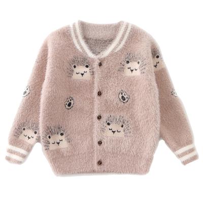 China Anti-wrinkle baby Korean style new design 100% cotton woolen knit outerwear boy sweater coat for sale