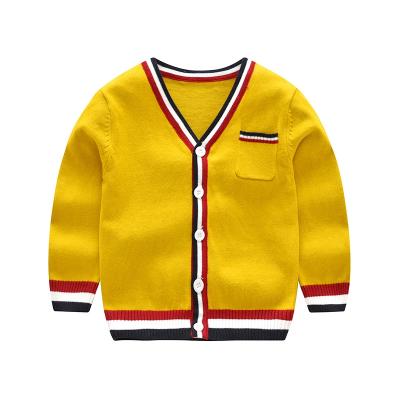 China New Design Boys Anti-Shrink V-Neck Knitted Sweater Long Sleeve Kids Cardigan Sweaters for sale