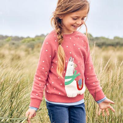 China Little girl QUICK DRY thick sweatshirt autumn and winter fashion cartoon stitch animal white long sleeve without hood for sale