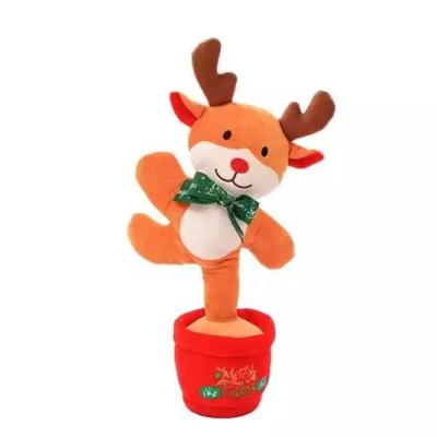 China Kids Toys Christmas English Dancing Plush Toys Electric Shake Plush Recording Ginger Bread Dancing Cactus Stuffe Anime Plush Toys for sale