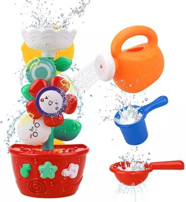 China Waterwheel/Hot Spinning Baby Bathing Toy Toddler Bathroom Flower Baby Shower Toy Amazon Sale Wheeled Baby Playing Bath Toys Bathtub Sun Flower Toys by Squirter for sale