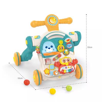 China Sit-to-Musical Rack 4 in 1 Baby Anti-rollover Walker Early Educational Multifunctional Learning Sliding Toys with Music for Baby for sale