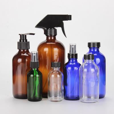 China Personal Care 4 Ounce 16Oz 30Ml 60Ml 120ml 500Ml 500ml Clear Boston Rounds Glass Bottles for sale