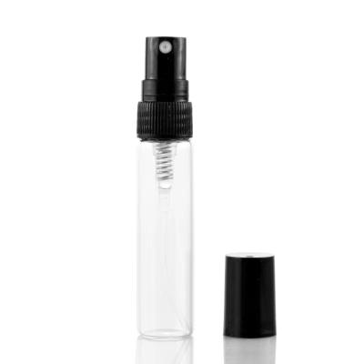 China Mini Travel Size 2Ml 5Ml 10Ml Cosmetic Free Sample Gold Silver Black Mist Empty Pump Spray Glass Perfume Bottle for sale