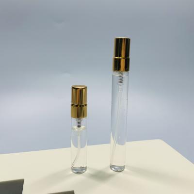 China Free Sample Cosmetic Travel Small Size Round Clear Frosted Clear Glass Perfume Refillable Pump Spray Bottle 5ml 10ml for sale