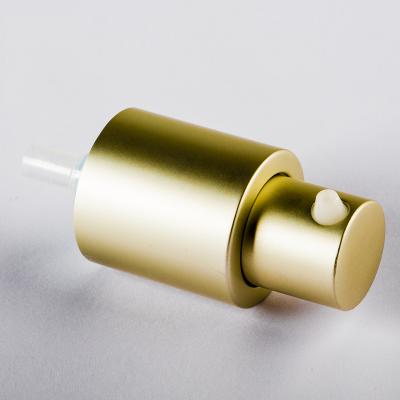 China High quality non-refillable low price gold lotion serum aluminum pump 20/410 for cosmetic packaging for sale