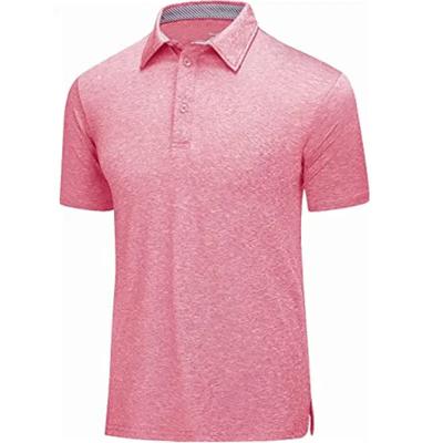 China Men's Golf Short Sleeve 3-Button Moisture Wicking Polo Shirts QUICK DRY Casual Collared Breathable Polo Shirts for sale