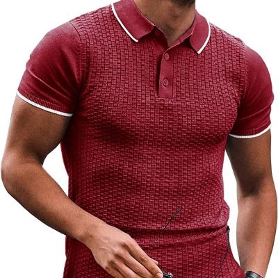 China Retro Breathable Custom Made Mens Polo Shirts Knitted Casual Short Sleeve Men's Polo Shirts With Stripes for sale