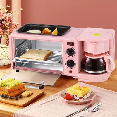 China Retro Hotel 3 in 1 Electric Household Breakfast Maker Toaster Sandwich Machine with Pan and Cooking Pot for sale