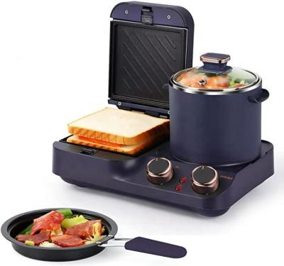 China Outdoor High Quality Electric Breakfast Maker Set Multifunctional Toaster Maker OEM 3 In 1 Breakfast Makers for sale