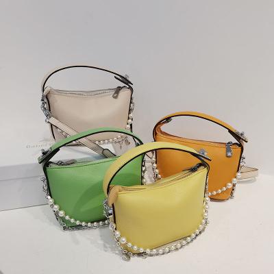 China China Sellers Fashion Custom Ladies Designer Handbag Women's Shoulder Bags Girls PU Leather Purses With Pearl for sale