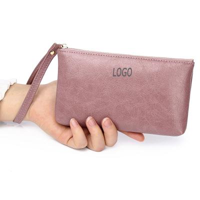 China Custom wallet 2022 ladies multicard purse fashion clutch bracelet women long vintage leather wallet leather for sale