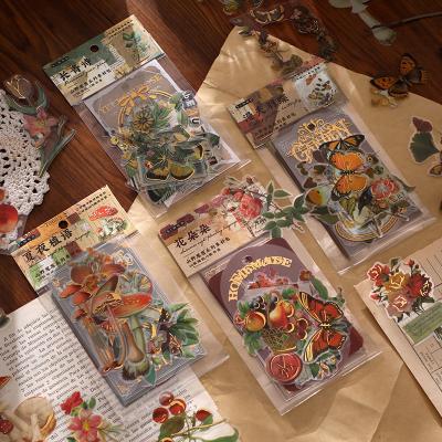 China Cartoon Sticker Flower Plant Stickers Set TO Pamper Vintage Natural Stickers Clear Decorative Decals Adhesive for sale