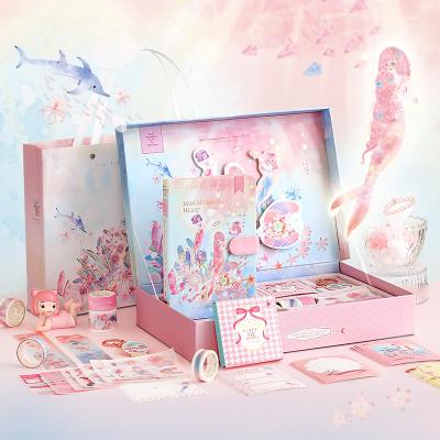 China Hardcover Book Fairy Tale Style Gift Bag Notebook Large Gift Box Set Cute Girl Diary Kawaii Stationery for sale