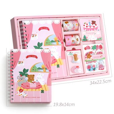 China Hardcover Back To School Stationery Set Gift Great Include Hardcover Book Notebook And Cute Stickers Stationery Products for sale