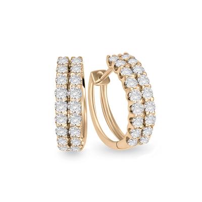 China 1.00 Carat of 18K Gold + Diamond 18K Gold T.W. Diamond Timeless Earrings for sale