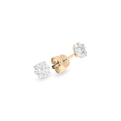 China 18K gold + 18K diamond gold 0.15 carat T.W. Diamond Brilliant Mix Earrings for sale