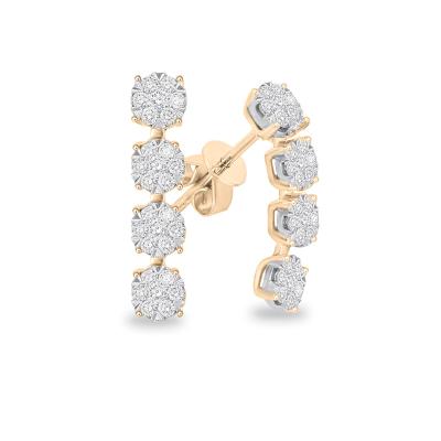 China 18K gold + 18K diamond gold 0.50 carats T.W. Diamond Brilliant Mix Earrings for sale