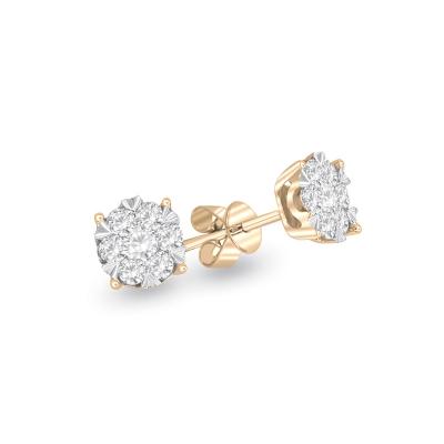 China 18K gold + 18K diamond gold 0.50 carats T.W. Diamond Brilliant Mix Earrings for sale