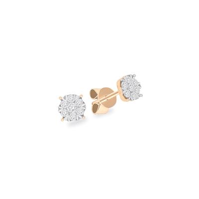 China 18K gold + 18K diamond gold 0.20 carats T.W. Diamond Brilliant Mix Earrings for sale