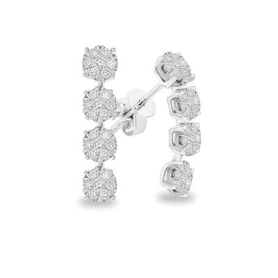 China 18K gold + 18K diamond gold 0.50 carats T.W. Diamond Brilliant Mix Earrings for sale