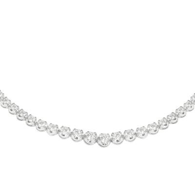 China carat T.W. 18K Gold + 18K Diamond Gold 2.00 Diamond Timeless Necklace for sale