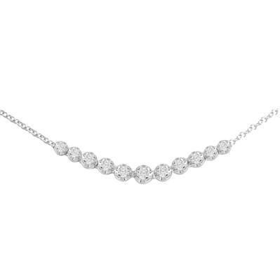 China 18K gold + 18K diamond gold 0.10 carats T.W. Diamond Timeless Necklace for sale