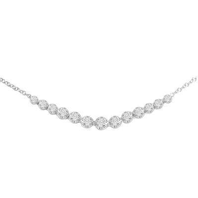 China 18K gold + 18K diamond gold 0.25 carat T.W. Diamond Timeless Necklace for sale