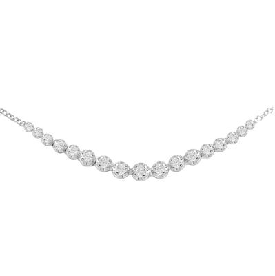 China 18K gold + 18K diamond gold 0.75 carats T.W. Diamond Timeless Necklace for sale